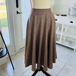 Chic Pink Plaid A-Line Skirt